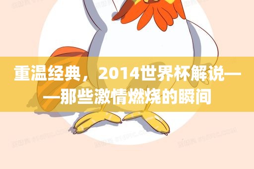 重温经典，2014世界杯解说——那些激情燃烧的瞬间