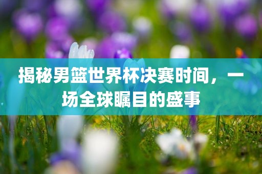 揭秘男篮世界杯决赛时间，一场全球瞩目的盛事