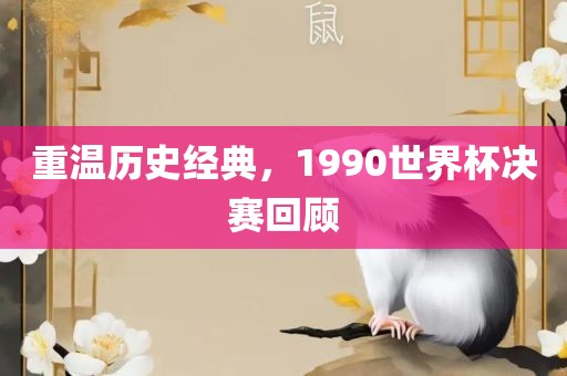 重温历史经典，1990世界杯决赛回顾