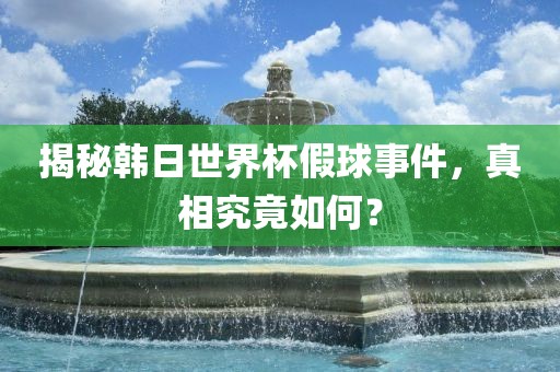 揭秘韩日世界杯假球事件，真相究竟如何？