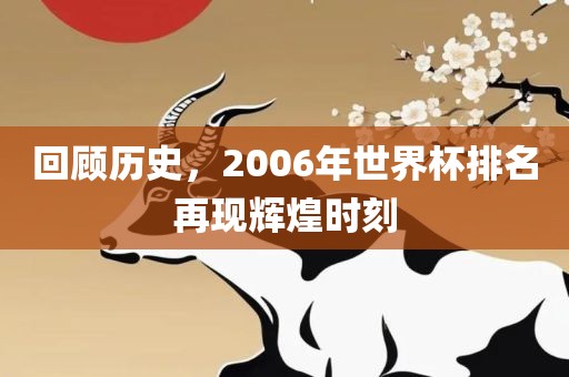 回顾历史，2006年世界杯排名再现辉煌时刻