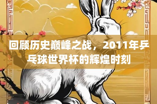 回顾历史巅峰之战，2011年乒乓球世界杯的辉煌时刻