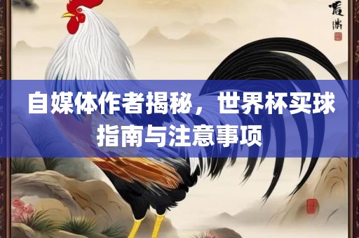 自媒体作者揭秘，世界杯买球指南与注意事项