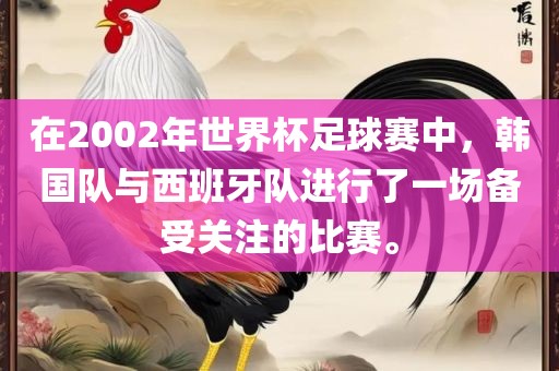在2002年世界杯足球赛中，韩国队与西班牙队进行了一场备受关注的比赛。