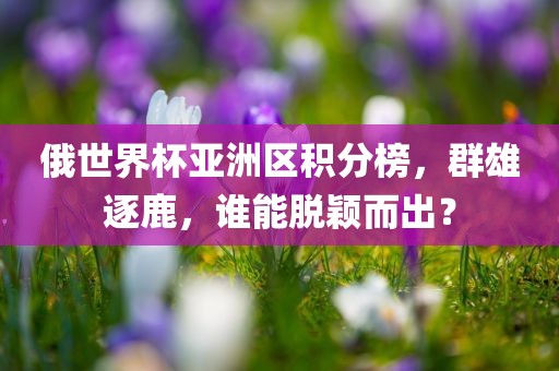 俄世界杯亚洲区积分榜，群雄逐鹿，谁能脱颖而出？