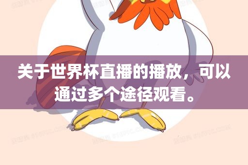 关于世界杯直播的播放，可以通过多个途径观看。