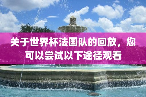关于世界杯法国队的回放，您可以尝试以下途径观看